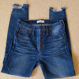 Madewell High-Rise Button-Fly Skinny Jeans - Blue Wash